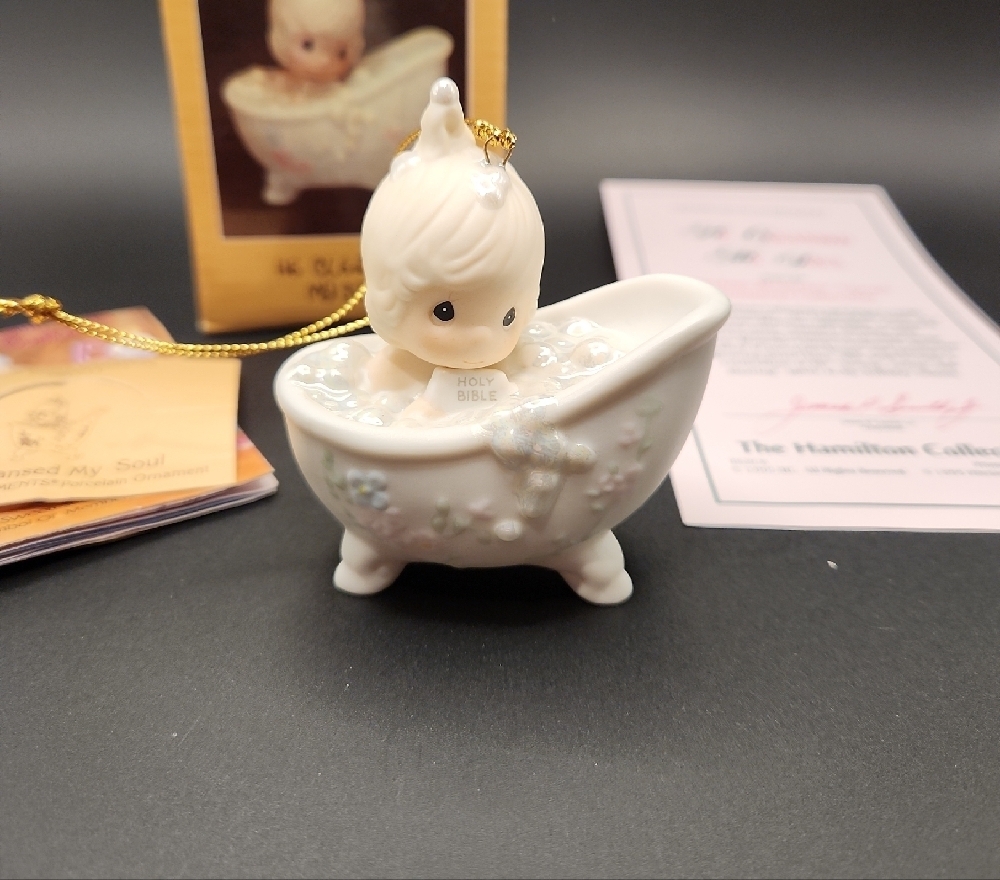 Precious Moments 1987 Ornament He Cleansed My Soul